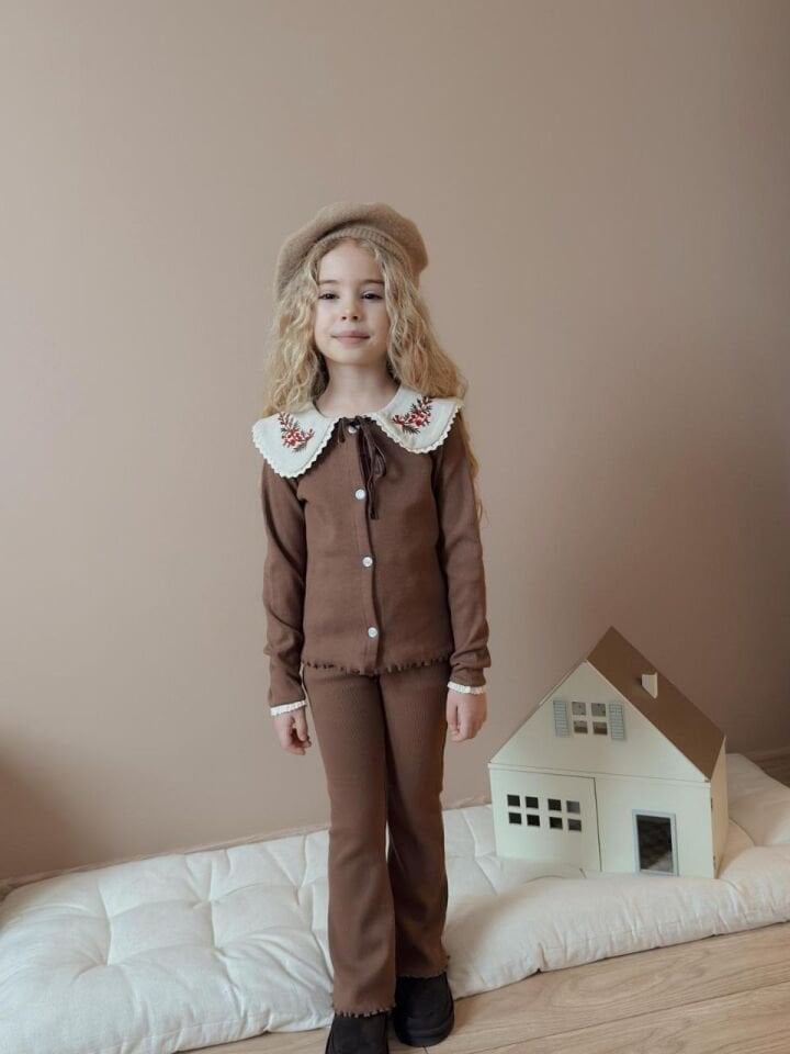 Bebe Yaka Fitilli Kumaş Taytlı Takım