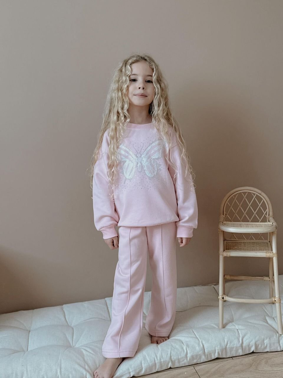 3 ip Şardonlu açık pembe takım