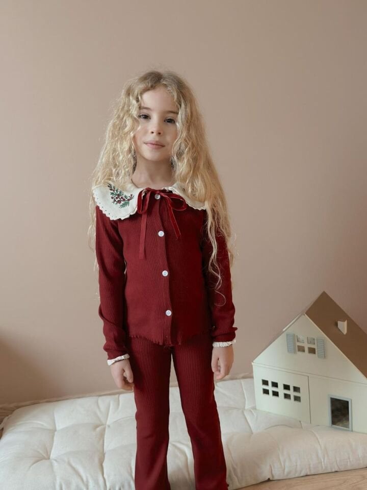 Bebe Yaka Fitilli Kumaş Taytlı Takım