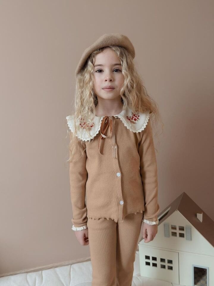 Bebe Yaka Fitilli Kumaş Taytlı Takım