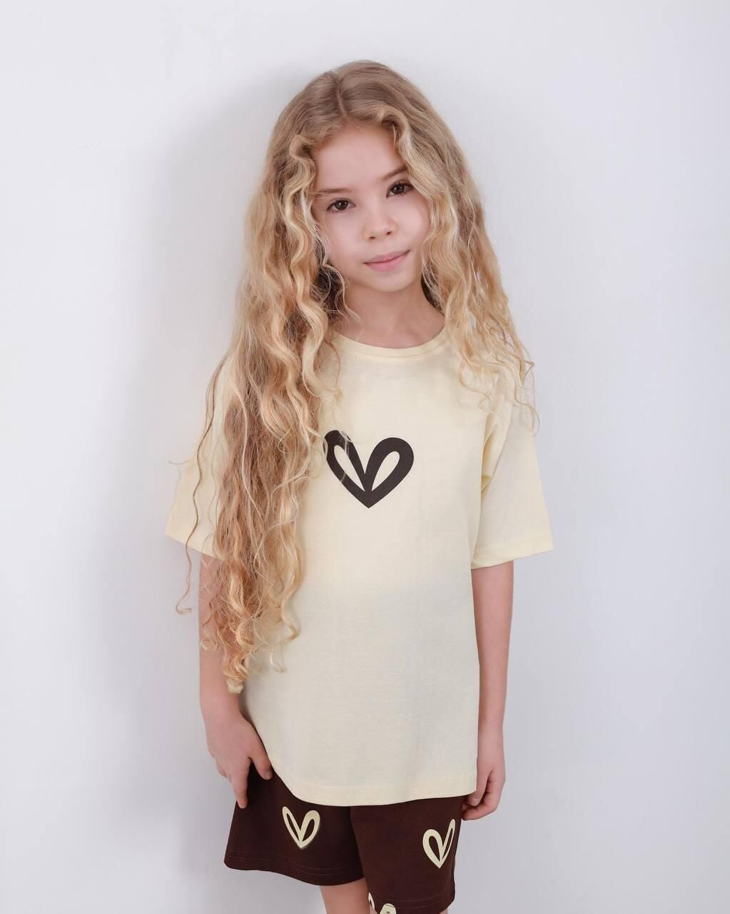 2 İplik Kalpli Şortlu Takım