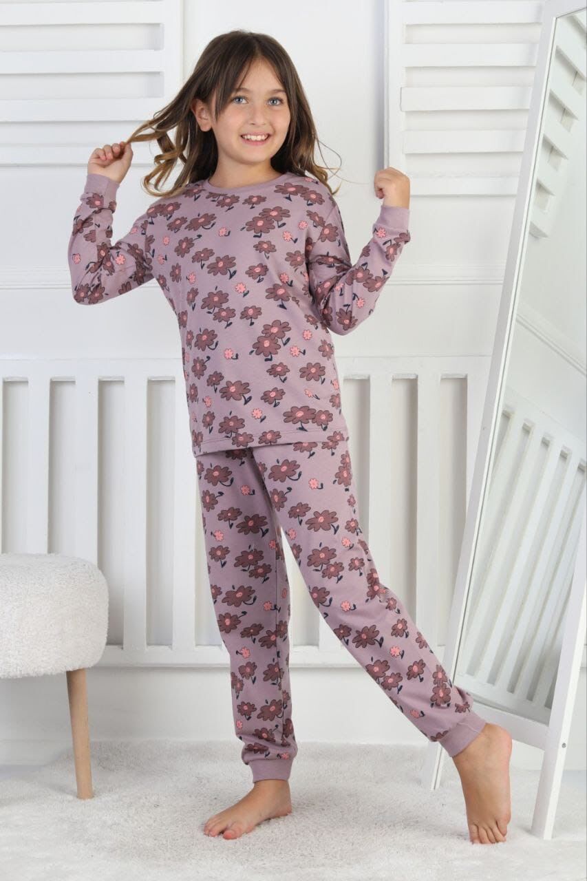 Çiçek Desenli Pijama Takım(8-14 Yaş)