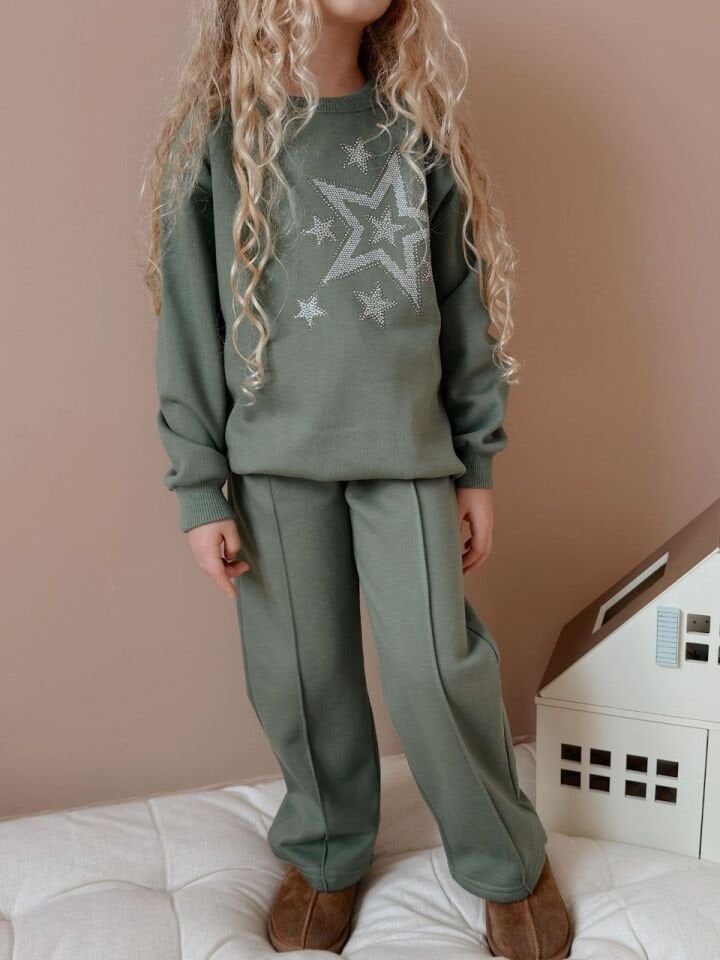 3 ip Şardonlu yıldızlı yeşil