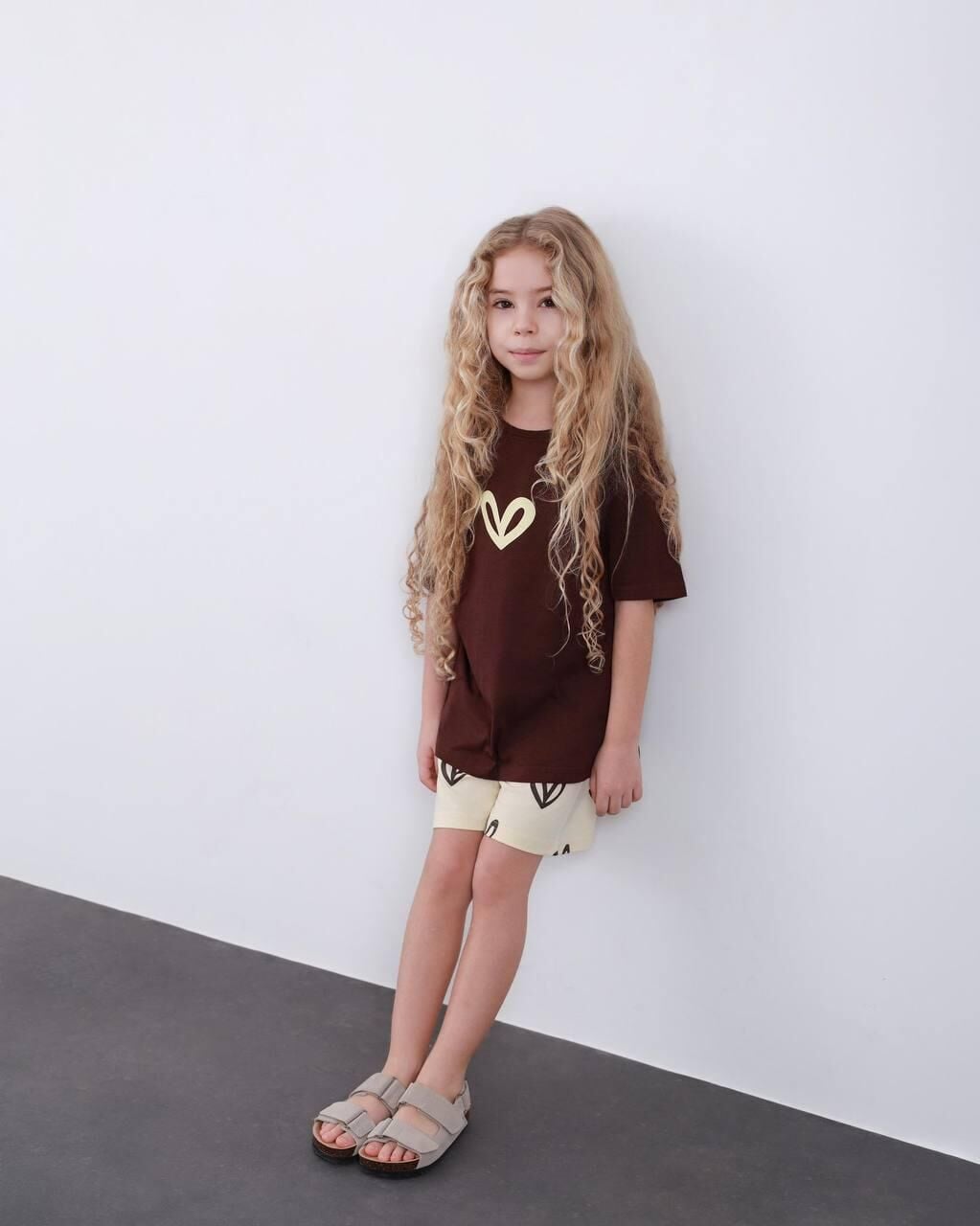 2 İplik Kalpli Şortlu Takım