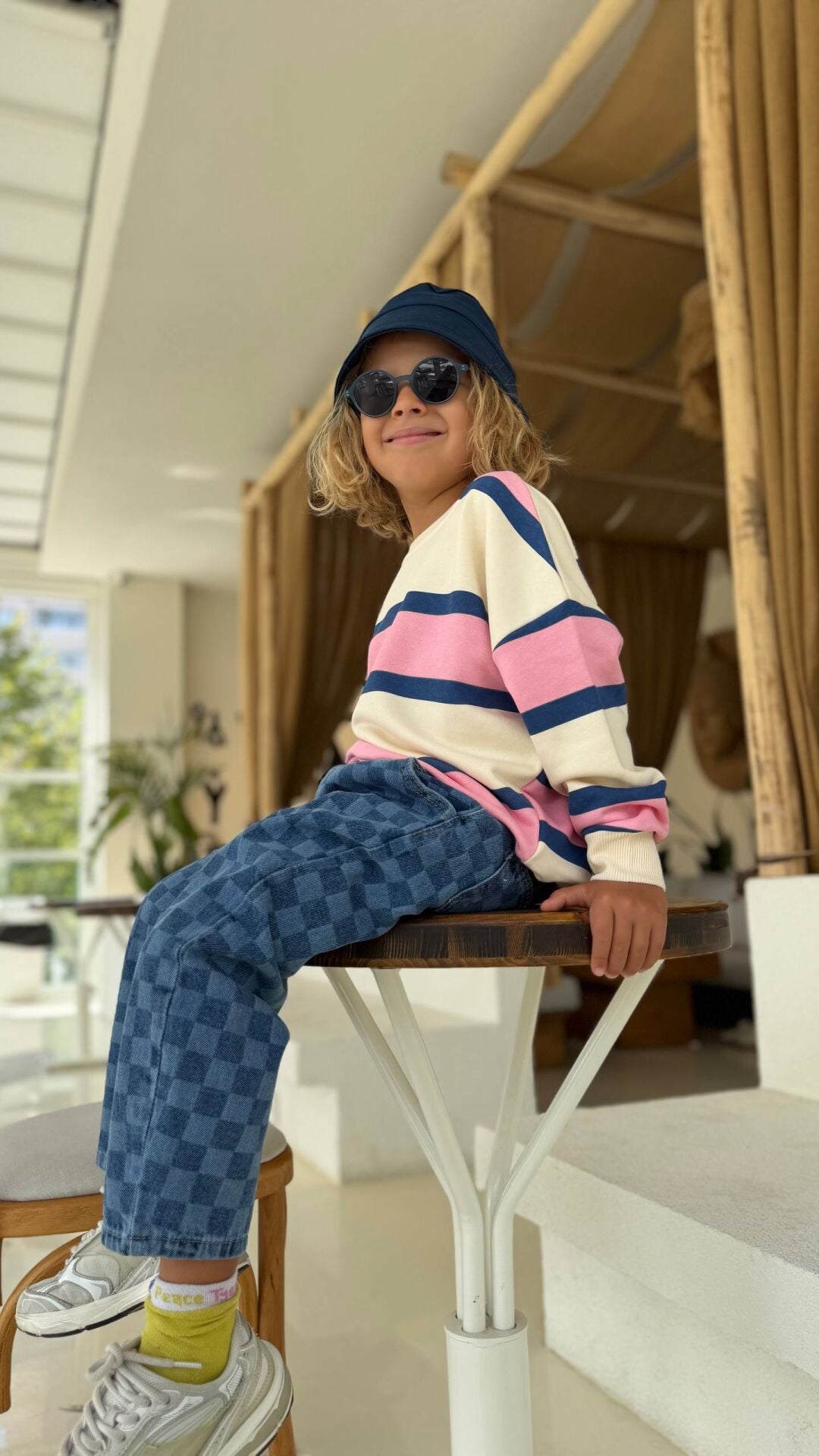 Oversize Jean pantolonlu takım