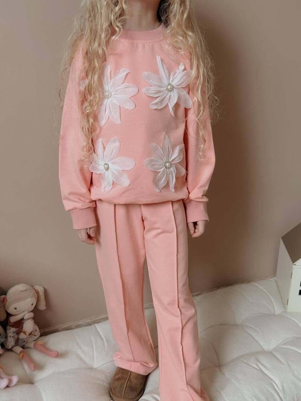 2 İplik Çiçek Desenlı Takım