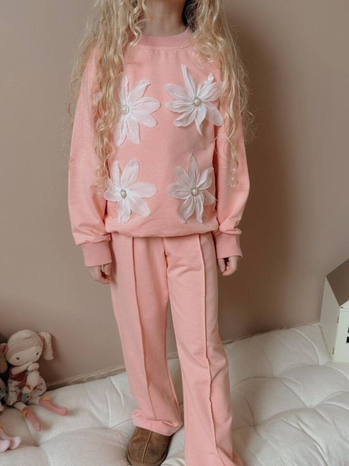 2 İplik Çiçek Desenlı Takım