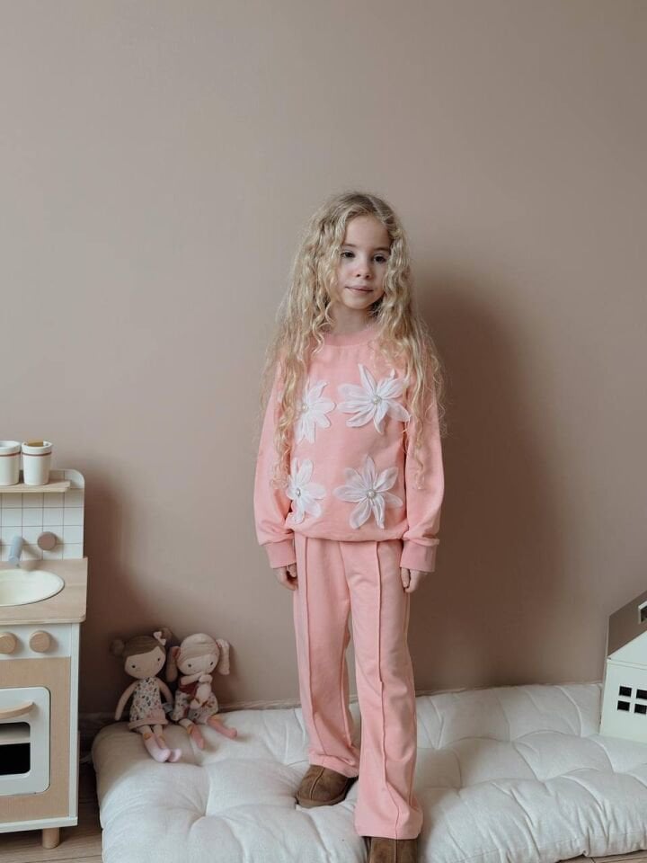 2 İplik Çiçek Desenlı Takım