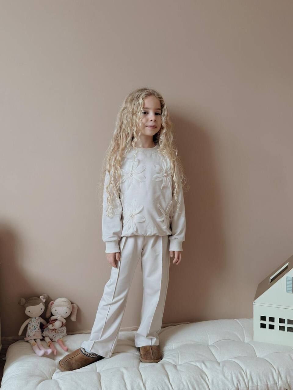 2 İplik Çiçek Desenlı Takım