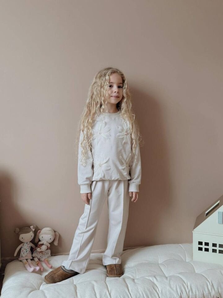 2 İplik Çiçek Desenlı Takım