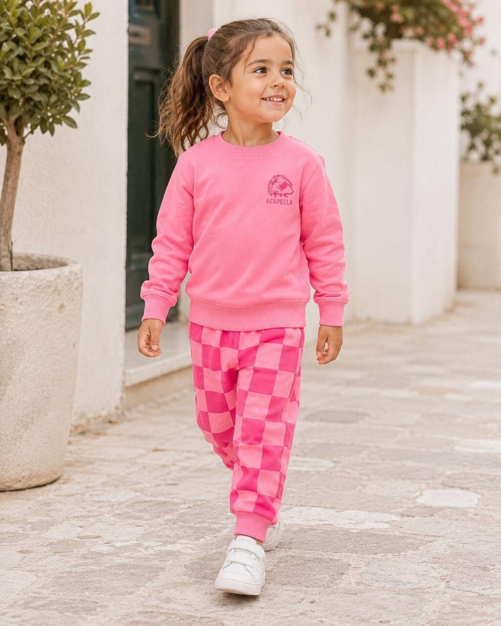3 İplik Fırçalı Kumaş Pembe Takım