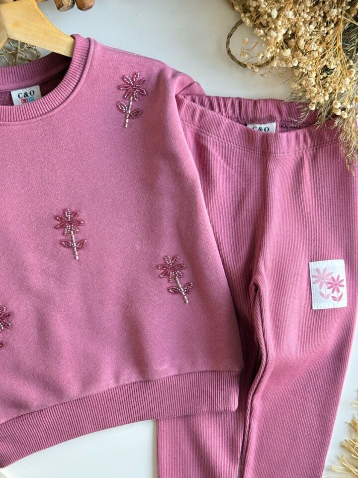 3 İplik Fırçalı Boncuk İşlemeli Takım