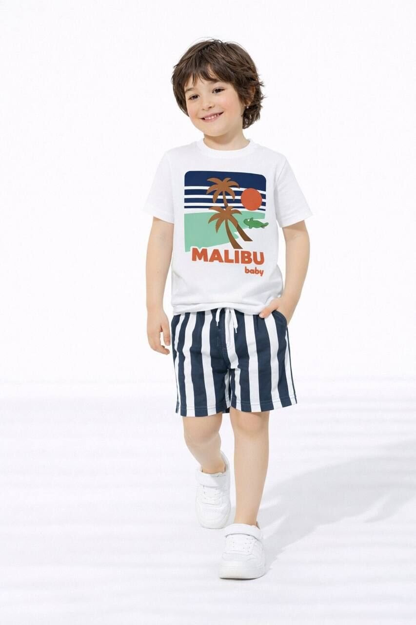 Malibu antrasit şortlu takım