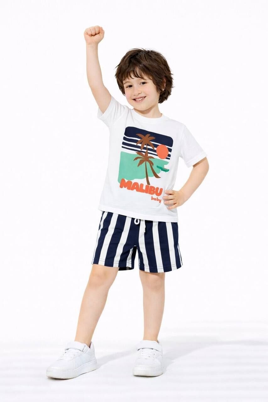 Malibu lacivert şortlu takım