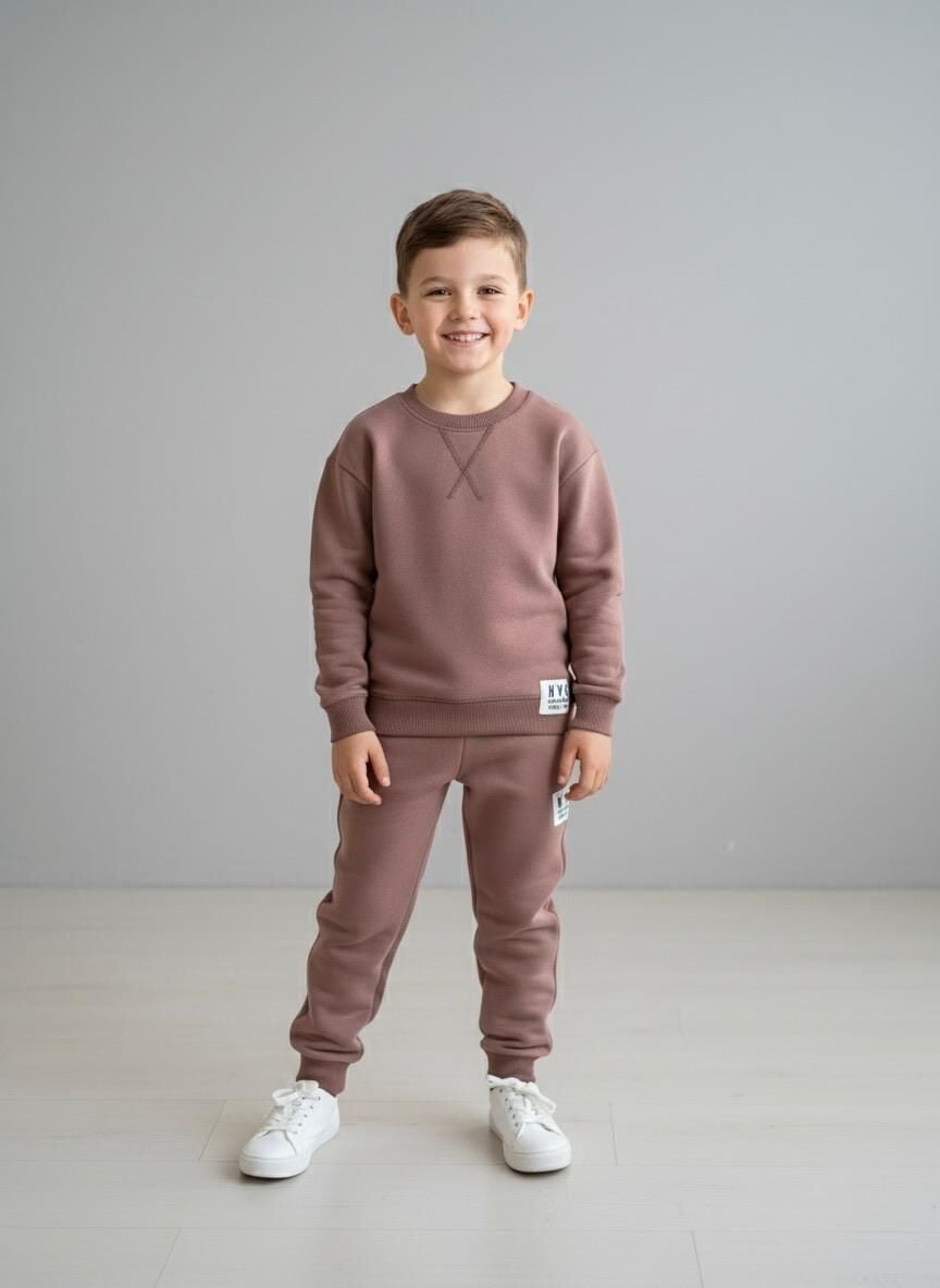 3 İplikFırçalı Kumaş Kahve Takım