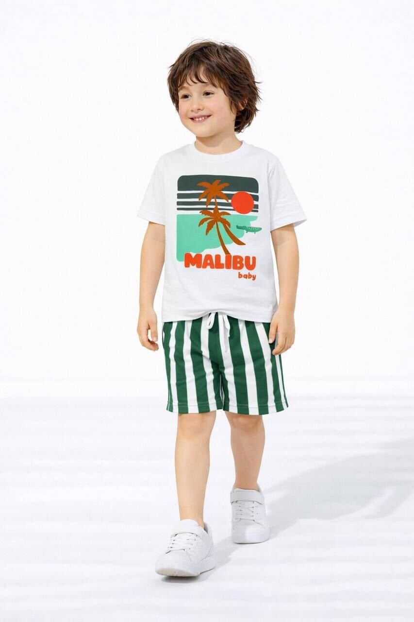 Malibu yeşil şortlu takım