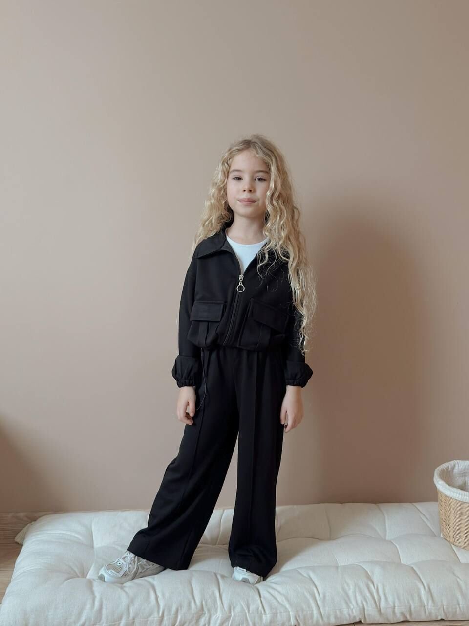 2 ip fermuarlı siyah takım