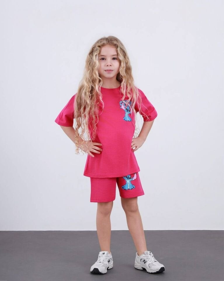 Stick pembe şortlu takım