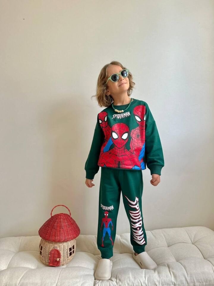 2 İplik Yeşil Spiderman Takım