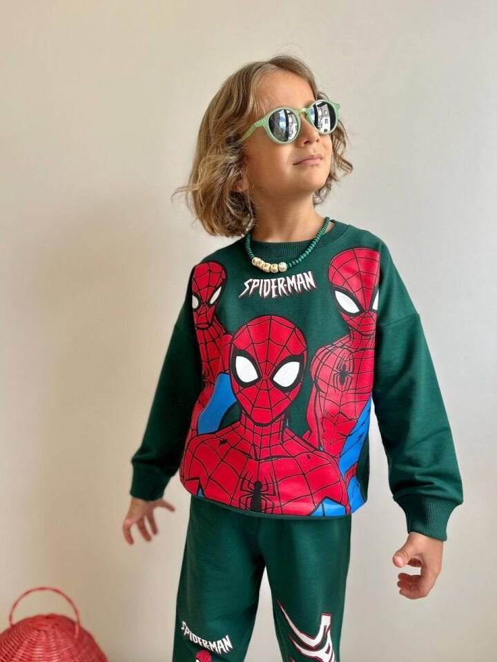 2 İplik Yeşil Spiderman Takım