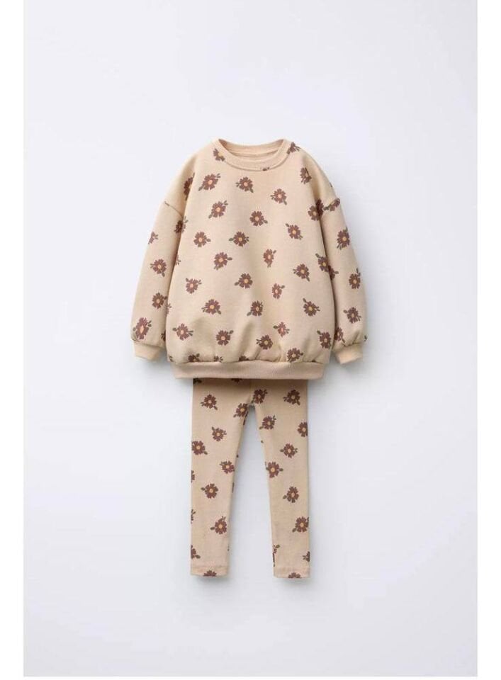 3 ip Şardonlu Çiçekli Takım