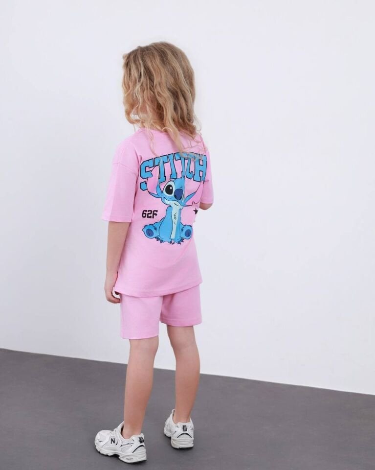 Stick açık pembe şortlu takım