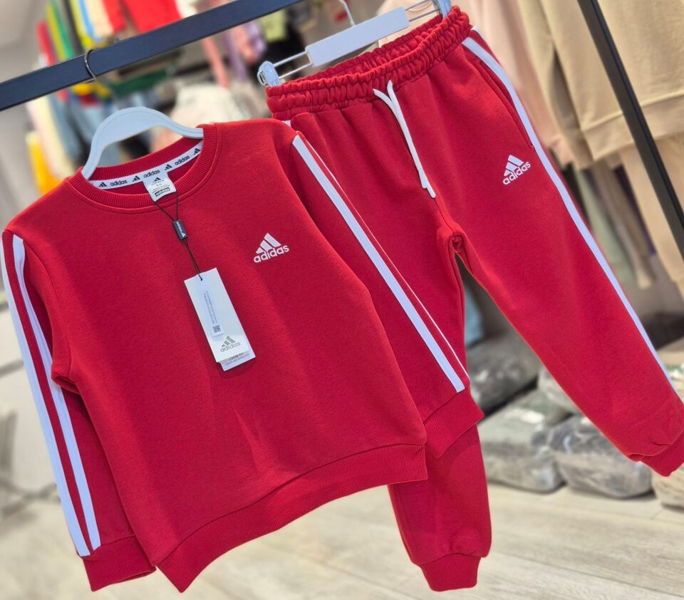 3 İplik Adidas Kırmızı Takım