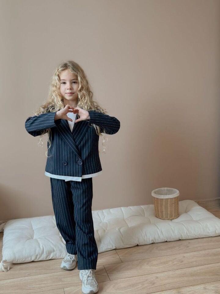 Unısex Çizgili Takım( Lacivert)