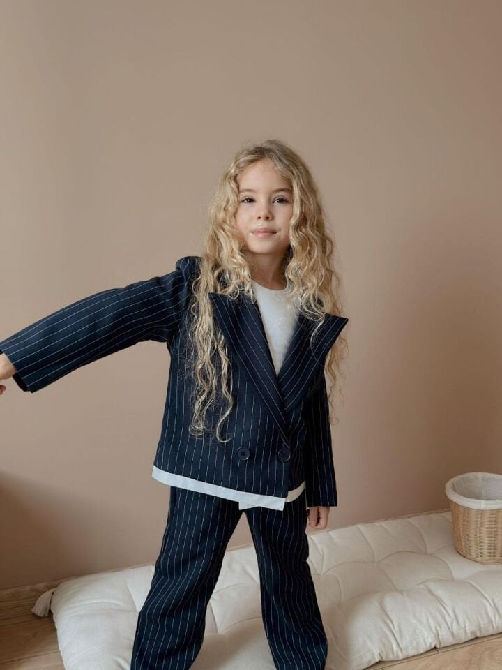 Unısex Çizgili Takım( Lacivert)