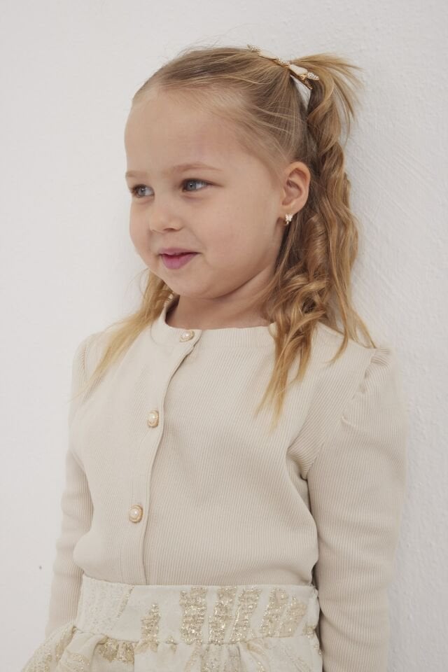 İnci Düğmeli Jakarlı Takım