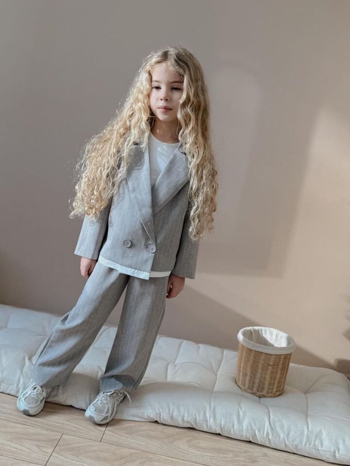 Unısex Çizgili Takım( Gri)