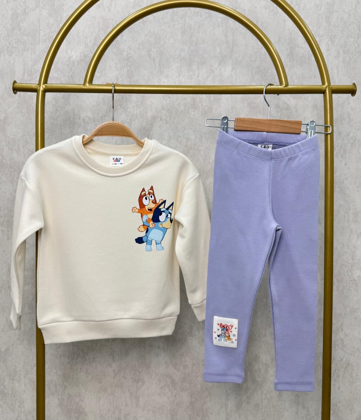 3 İplik Fırçalı Kumaş Bluey Takım