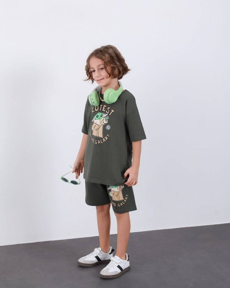 Cuties haki şortlu takım