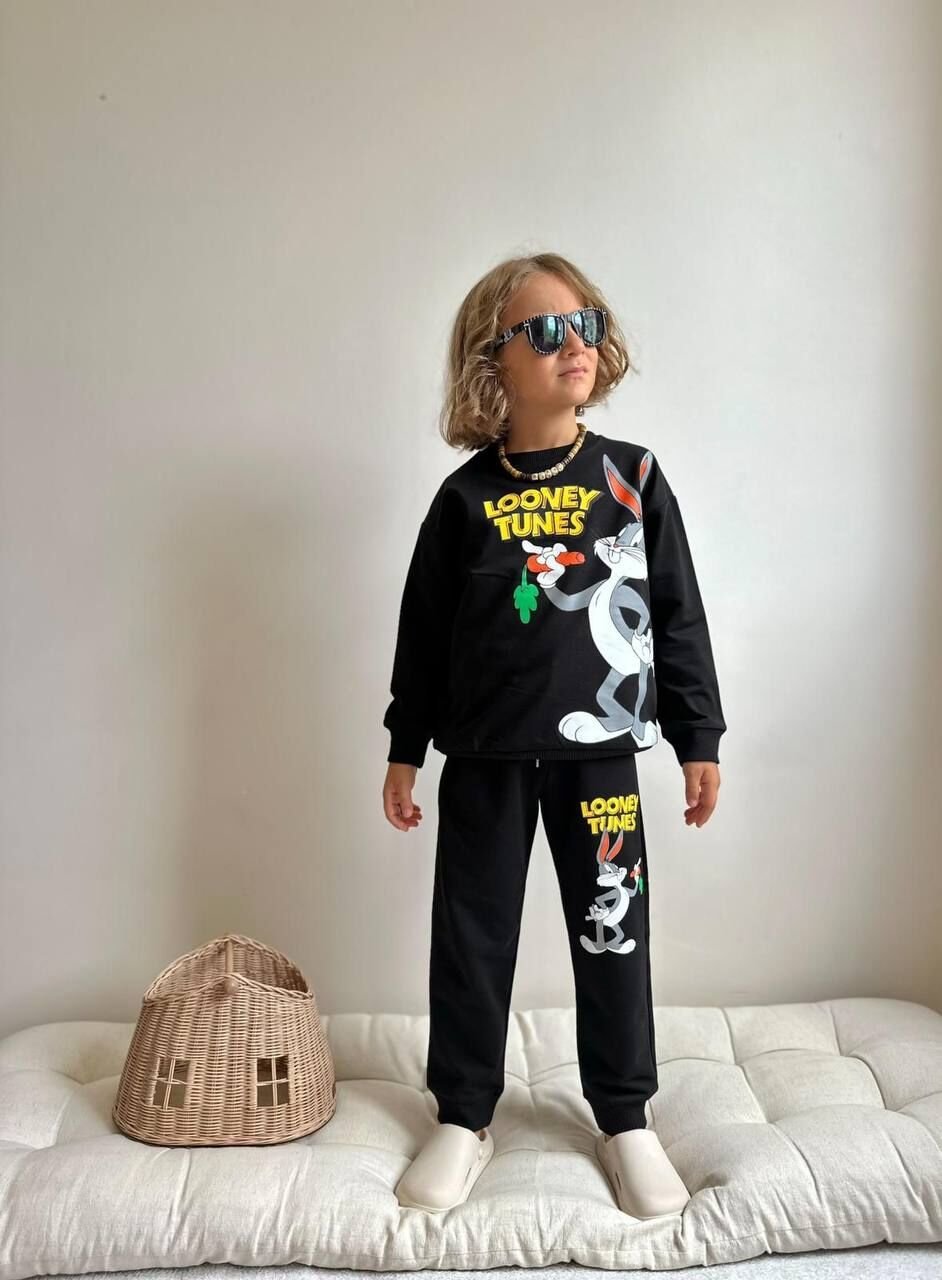 2 ip loney tunes takım (Siyah)