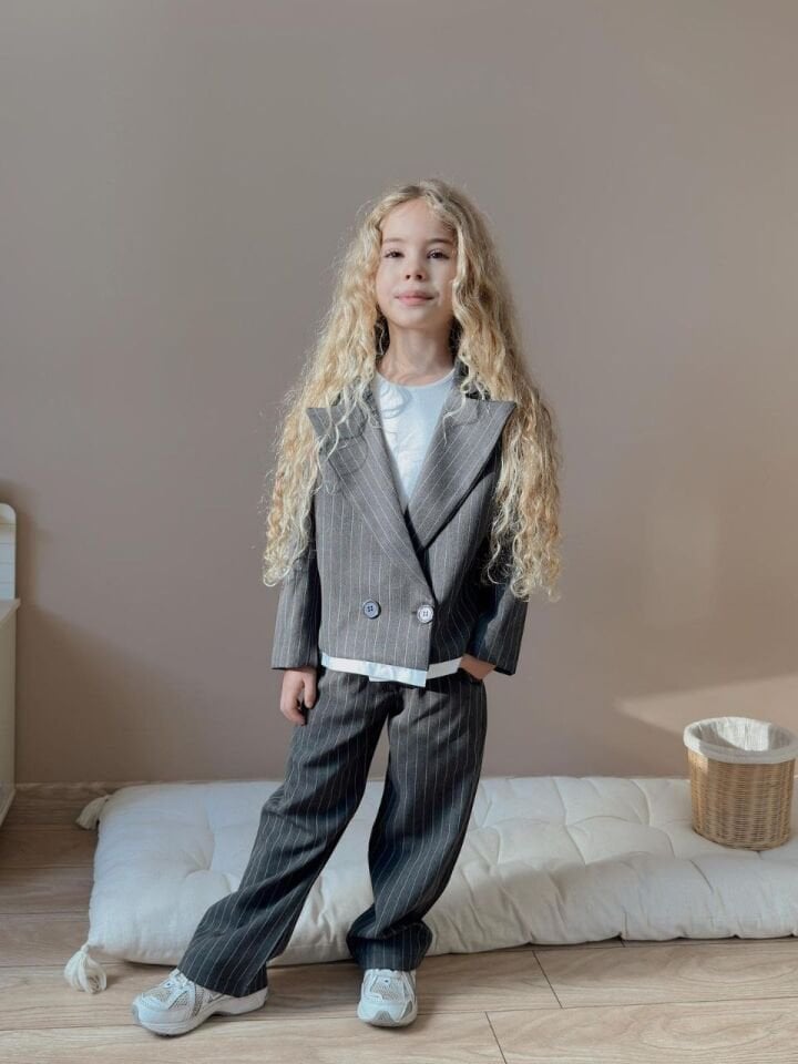Unısex Çizgili Takım( Antrasit)