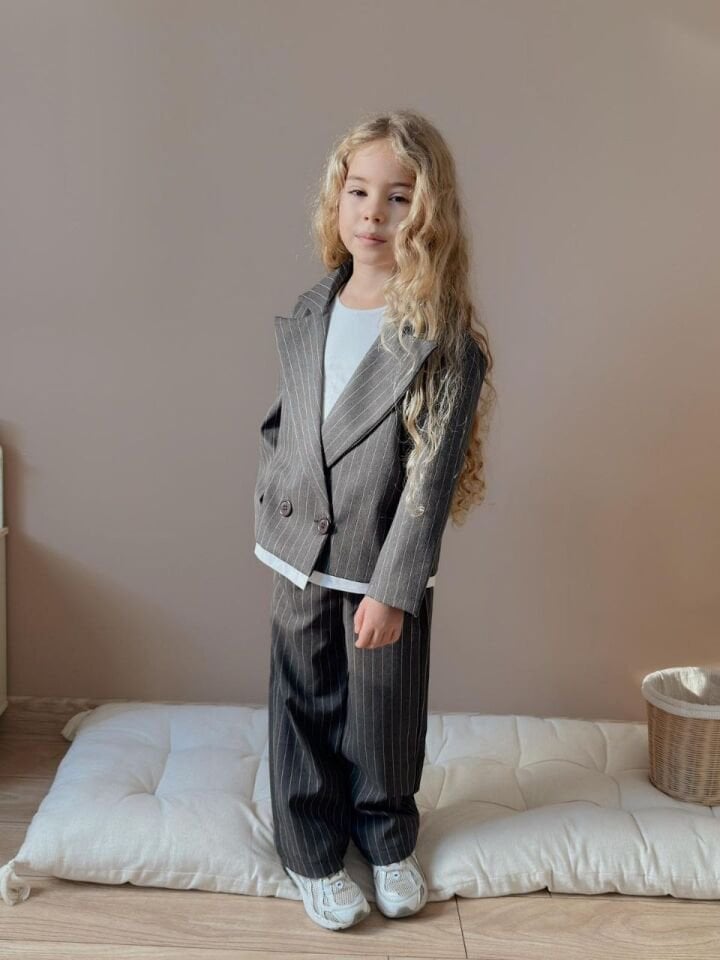 Unısex Çizgili Takım( Antrasit)