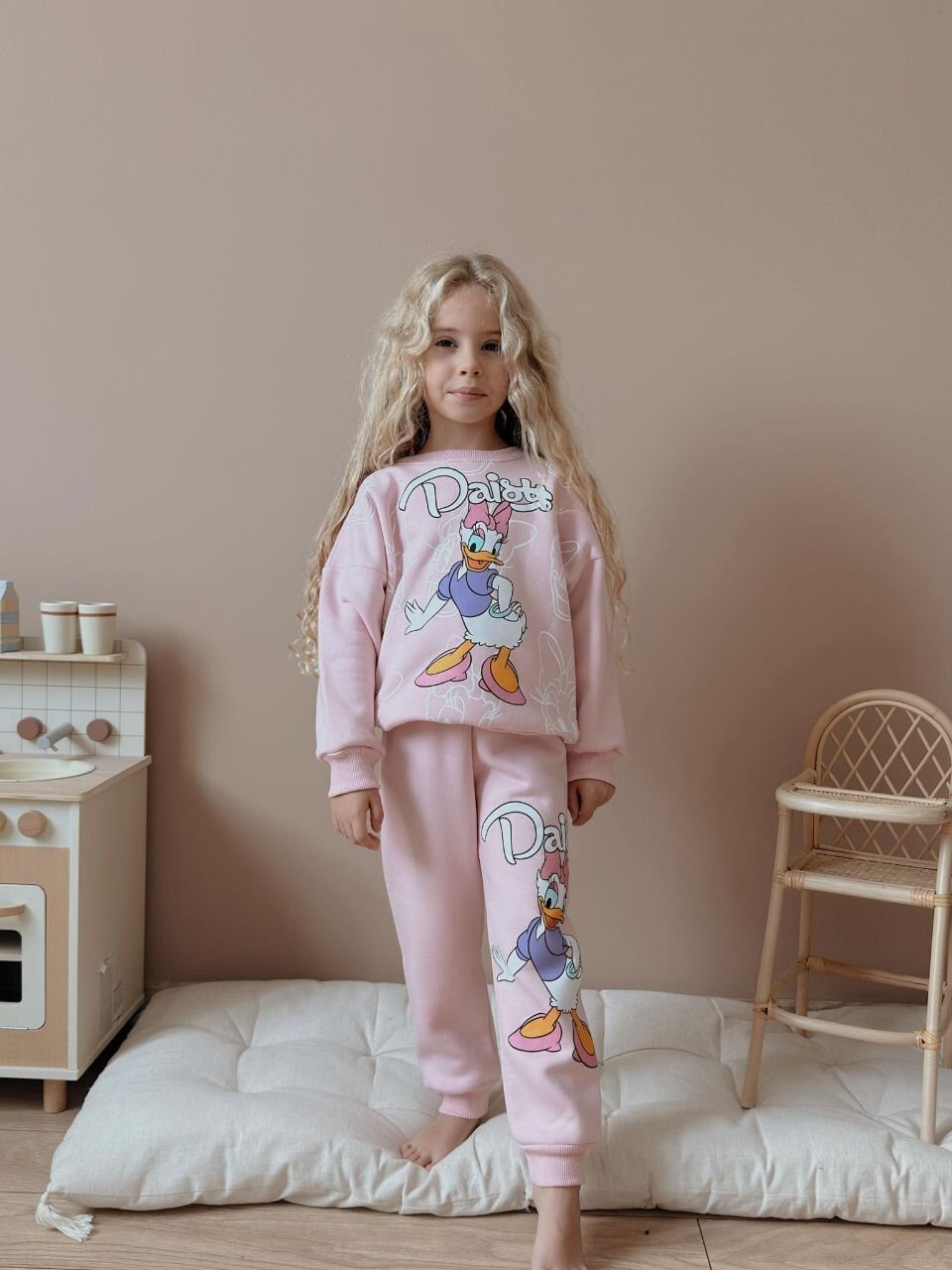 3 İplik Şardonlu Daisy Takım (Pembe)