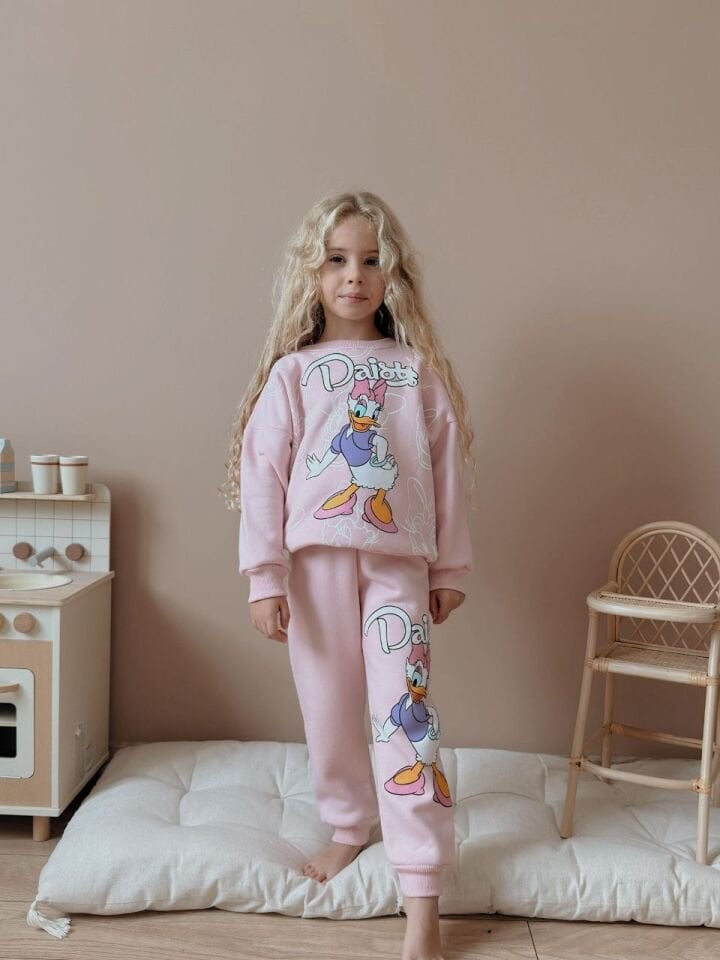 3 İplik Şardonlu Daisy Takım (Pembe)