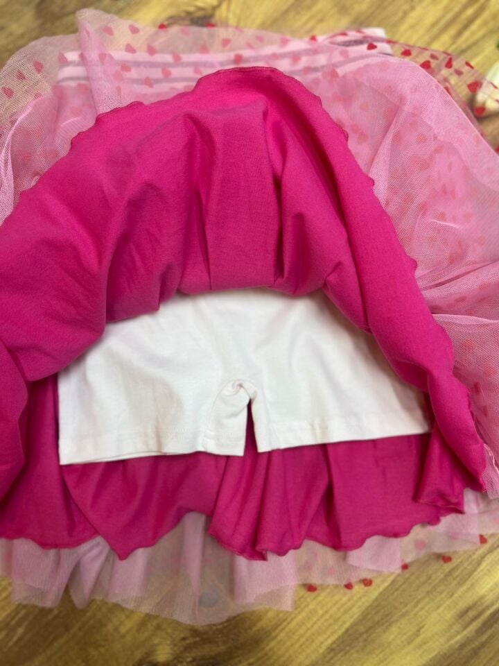Pembe İçi şortlu Astarlı Tütü Etek