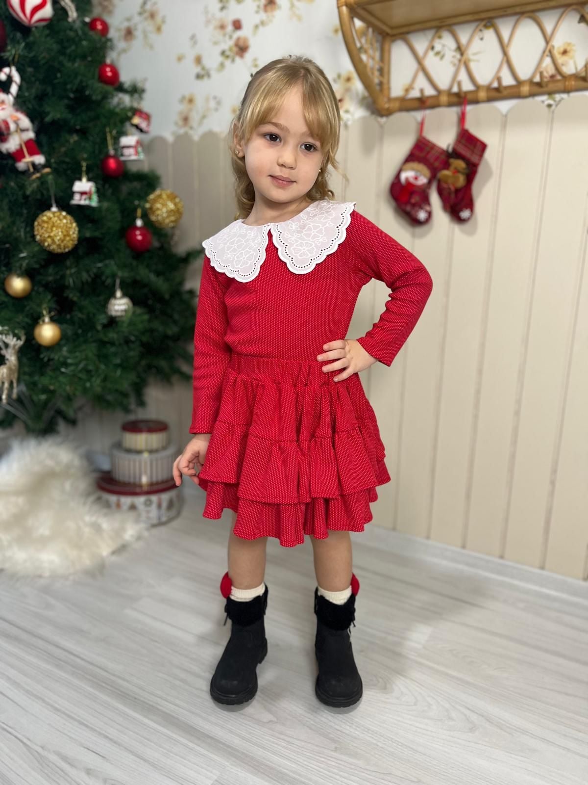 Bebe Yaka Kırmızı Etekli Takım