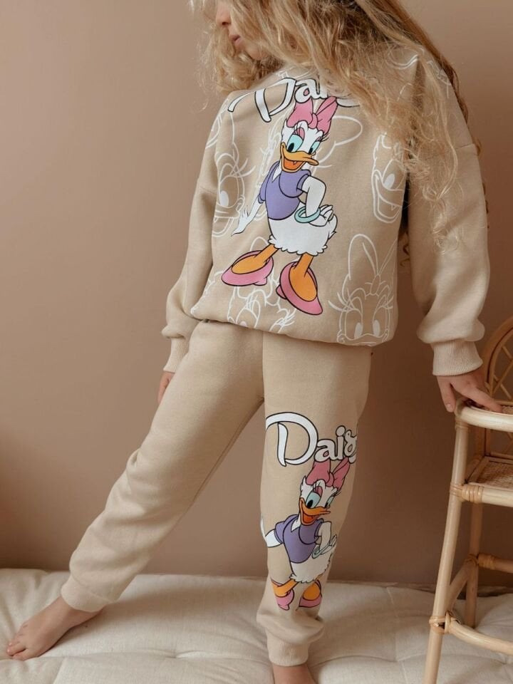 3 İplik Şardonlu Daisy Takım (Kahve)