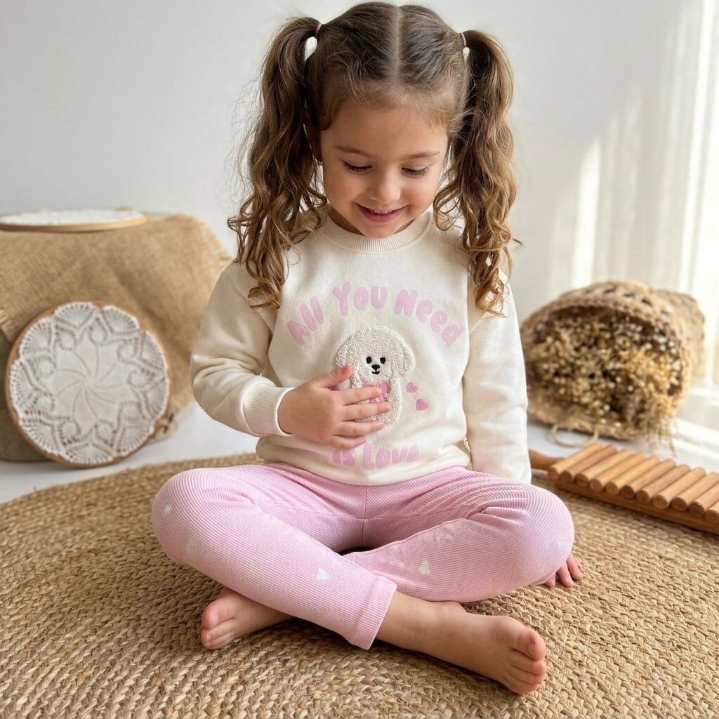 3 İplik Fırçalı Kumaş Taytlı Takım