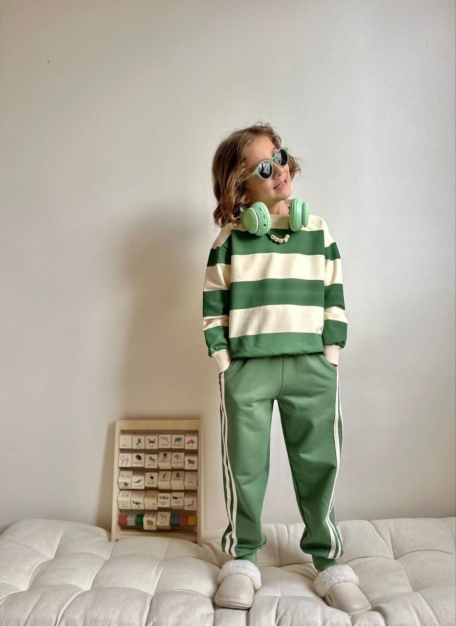 2 İplik Çizgili Takım