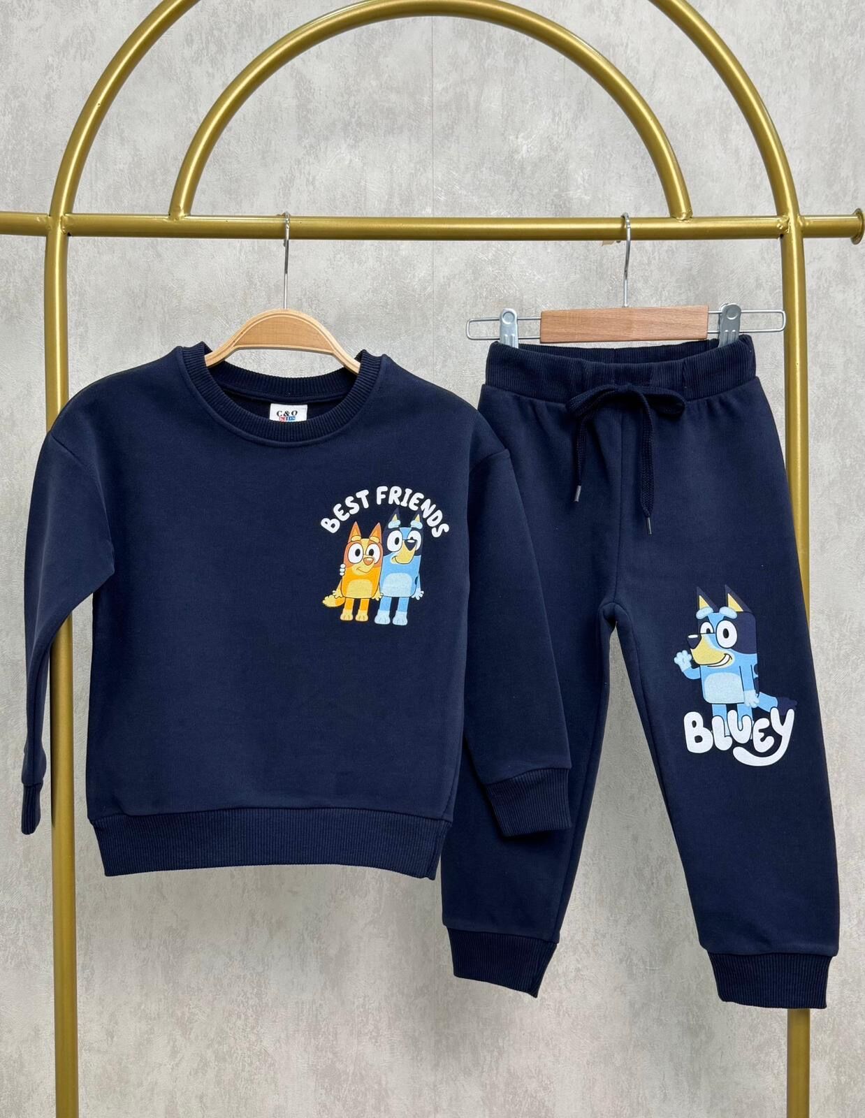 3 İplik Fırçalı Kumaş Bluey Takım