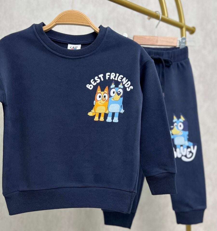 3 İplik Fırçalı Kumaş Bluey Takım