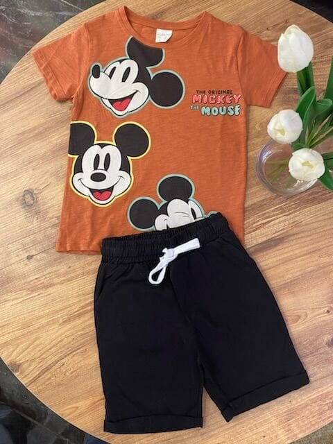 Mickey kiremit şortlu takım