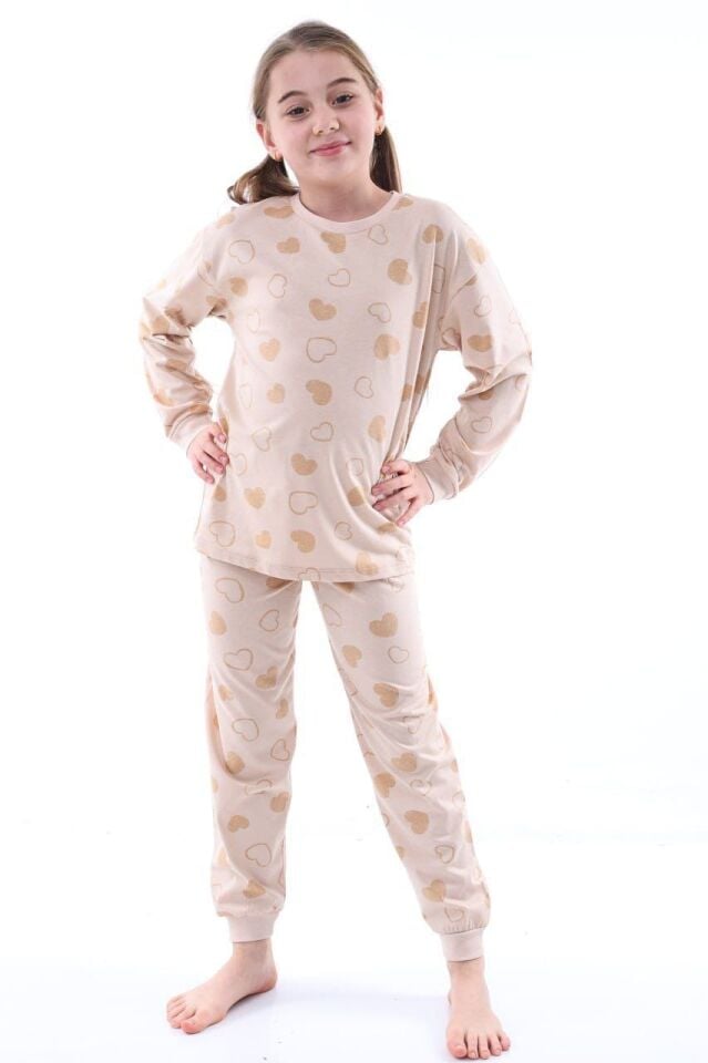 Kalp Desenli Pijama Takımı