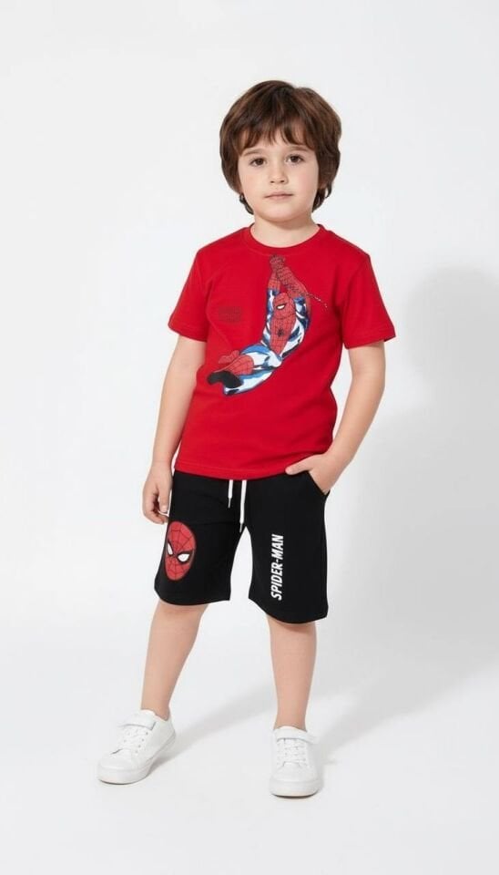 Spiderman şortlu takım