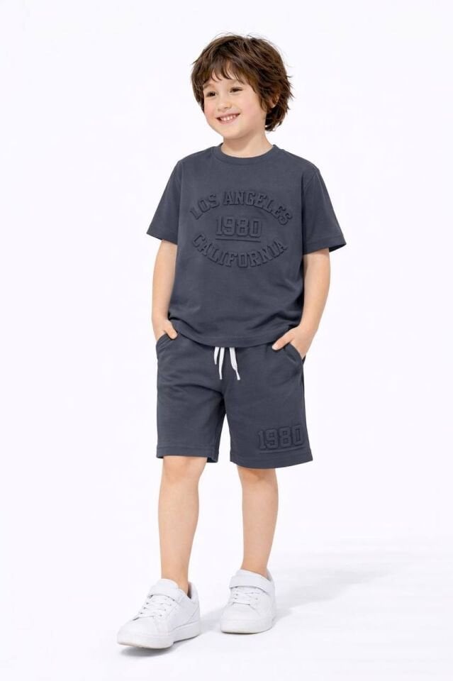 Antrasit şortlu takım