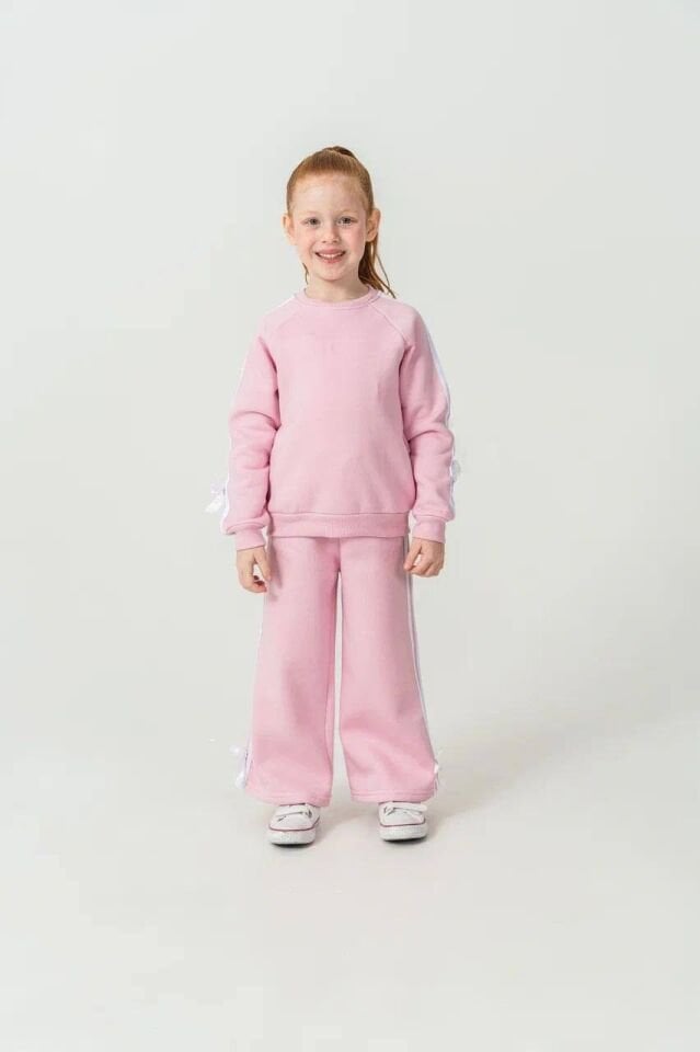 3 İplik Şardonlu Pembe Takım